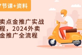 热门创业项目项目，外卖 点金推广实战课程，2024外卖 点金推广全流程