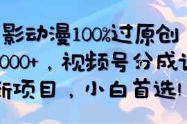 很火短视频运营项目，AI电影动漫100%过原创，日入2000+，视频号分成计划最新项目，小白首选！