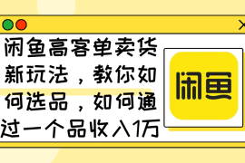 简单项目（12387期）闲鱼高客单卖货新玩法，教你如何选品，如何通过一个品收入1万+08-30中创网