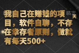 每天（12956期）我自己在赚钱的项目，软件自聊，不存在幸存者原则，做就有每天500+10-14中创网