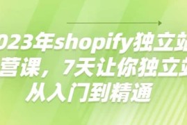 2023年shopify独立站运营课,7天让你独立站从入门到精通