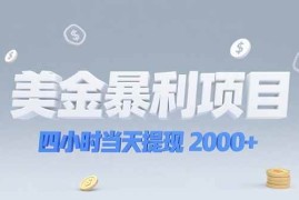 （15251期）美金暴利项目，四小时当天提现 2000+机会留给会选赛道的人