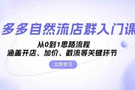 创业项目多多自然流店群入门课，从0到1思路流程，涵盖开店、加价、截流等关键环节11-10福缘网