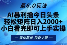 简单项目（13311期）今日头条最新6.0玩法，轻松矩阵日入2000+11-13中创网