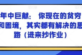 2024最新某付费文章：年中巨献：你现在的贫穷和困境，其实都有解决的思路(进来抄作业)便宜07月06日冒泡网VIP项目