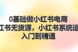 赚钱项目0基础做小红书电商，小红书无货源系统运营，入门到精通(70节)便宜08月03日福缘网VIP项目