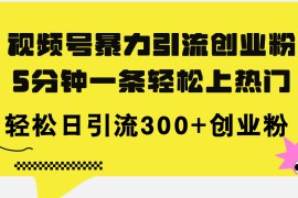 2024最新（11754期）视频号暴力引流创业粉，5分钟一条轻松上热门，轻松日引流300+创业粉便宜07月23日中创网VIP项目