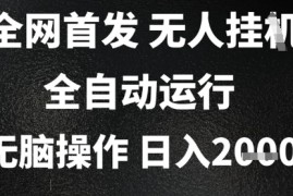 2025首发无人挂G项目，日入2k+，全自动运行，无脑操作，长期稳定 小白可玩【揭秘】