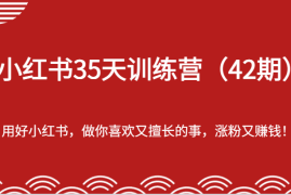 赚钱项目小红书35天训练营（42期）-用好小红书，做你喜欢又擅长的事，涨粉又赚钱！便宜07月07日福缘网VIP项目