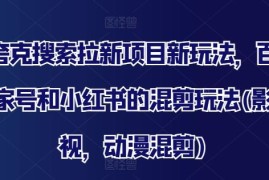 最新项目夸克搜索拉新项目新玩法，百家号和小红书的混剪玩法(影视，动漫混剪)便宜07月29日冒泡网VIP项目