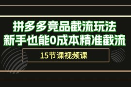 2024国内电商项目，拼多多竞品截流玩法，新手也能0成本精准截流