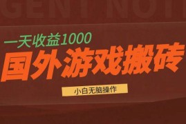 创业项目（13321期）国外游戏全自动搬砖，一天收益1000+小白无脑操作11-13中创网