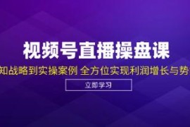 视频号直播权案操作实盘，从认知战略到实操案例，利润增长与势能提升结盟抖音号运营