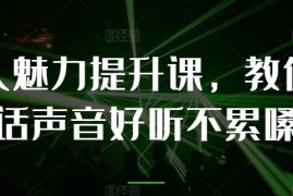 个人魅力提升课，教你说话声音好听不累嗓，06月24日冒泡网VIP项目