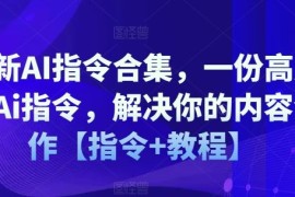 2024最新最新AI指令合集，一份高质量Ai指令，解决你的内容创作【指令+教程】便宜07月10日冒泡网VIP项目