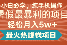 简单项目2024暑假最赚钱的项目，简单无脑操作，每单利润最少500+，轻松月入5万+便宜07月13日福缘网VIP项目