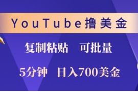 2024最新YouTube复制粘贴撸美金，5分钟熟练，1天收入700美金！收入无上限，可批量！10-27福缘网