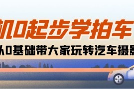 最新短视频运营项目，相机0起步学拍车：新手从0基础带大家玩转汽车摄影