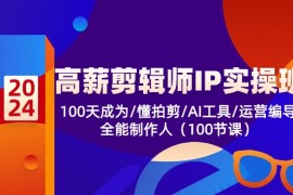 实操短视频运营项目，高薪-剪辑师IP实操班-第2期，100天成为懂拍剪/AI工具/运营编导/全能制作人