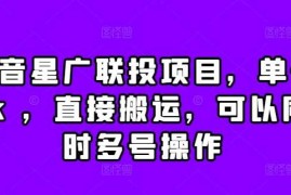 创业项目抖音星广联投项目，单号1k，直接搬运，可以同时多号操作【揭秘】10-26冒泡网