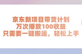 热门项目（11300期）京东新项目带货计划，万次播放100收益，只需要一键搬运，轻松上手，06月28日中创网VIP项目