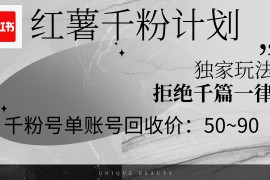 实战（12280期）红薯千粉回收计划，单账号收益50+，可矩阵操作08-24中创网