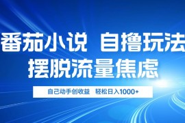 最新项目（13105期）番茄小说自撸玩法摆脱流量焦虑日入1000+10-25中创网