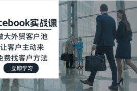 Facebook实战课，做大外贸客户池，让客户主动来，免费找客户方法对比抖音号运营