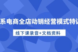 最新国内电商项目:淘系电商全店动销经营模式特训营，线下课录音+文档资料