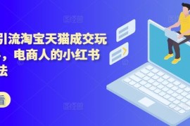 每日小红书引流淘宝天猫成交玩法2024，电商人的小红书落地玩法10-03冒泡网