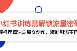 最新项目小红书训练营解锁流量密码，掌握推荐算法与爆文创作，精准引流不再难10-18福缘网