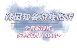 赚钱项目（13257期）韩服知名游戏搬砖项目，单机月入6000+,可做兼职副业，小白闭眼入11-07中创网