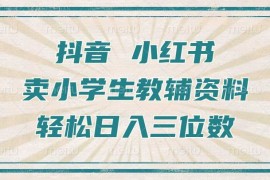 简单项目抖音小红书卖小学生教辅资料，操作简单，小白也能轻松上手，一个月利润1W+11-12冒泡网