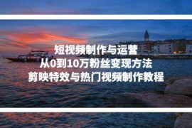 实战（13247期）短视频制作与运营，从0到10万粉丝变现方法，剪映特效与热门视频制作教程11-07中创网