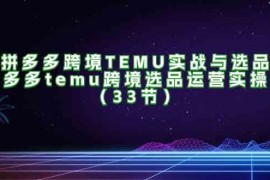 每天拼多多跨境TEMU实战与选品，多多temu跨境选品运营实操（33节）便宜08月03日福缘网VIP项目