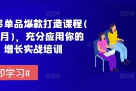 每日拼多多单品爆款打造课程(更新6月)，充分应用你的流量，增长实战培训便宜07月10日冒泡网VIP项目