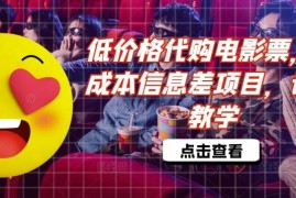 实战低价格代购电影票，低成本信息差项目，详细教学【揭秘】09-01冒泡网