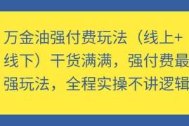 创业项目万金油强付费玩法（线上+线下）干货满满，强付费最强玩法，全程实操不讲逻辑09-29福缘网