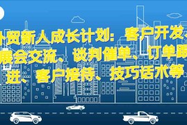 2024最新外贸新人成长计划：客户开发、展会交流、谈判催单、订单跟进、客户接待、技巧话术等11-14福缘网