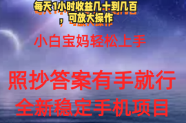 实战（11485期）0门手机项目，宝妈小白轻松上手每天1小时几十到几百元真实可靠长期稳定便宜07月07日中创网VIP项目