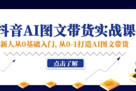 热门项目（11567期）新人从0基础入门，抖音-AI图文带货实战课，从0-1打造AI图文带货便宜07月12日中创网VIP项目