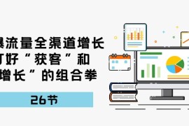 很火短视频运营项目，引爆流量 全渠 道增长，打好“获客”和“增长”的组合拳-26节