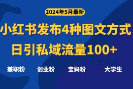 2024引流-涨粉-软件项目，最新小红书发布这四种图文，日引私域流量100+不成问题，