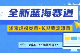 创业项目全新蓝海赛道，淘宝虚拟类目，长期稳定，可矩阵且放大11-10冒泡网