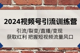 赚钱项目2024视频号引流训练营：引流/裂变/直播/变现 获取红利 把握短视频流量风口，06月30日福缘网VIP项目