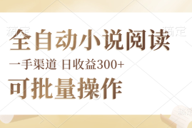 实战（12447期）全自动小说阅读，纯脚本运营，可批量操作，时间自由，小白轻易上手，日&#8230;09-03中创网