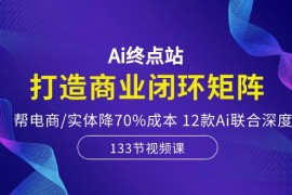 最新人工智能项目，Ai终点站，打造商业闭环矩阵，帮电商/实体降70%成本，12款Ai联合深度实战