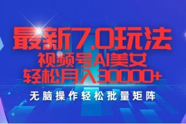 2024最新（12358期）最新7.0玩法视频号AI美女，轻松月入30000+08-28中创网