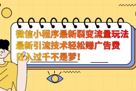 2024最新微信小程序最新裂变流量玩法，时间自由收益高轻松赚广告费，日入过千不是梦！11-14福缘网