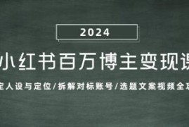 小红书百万博主变现课，人设定位/对标/选题文案视频全攻略及抖音号运营